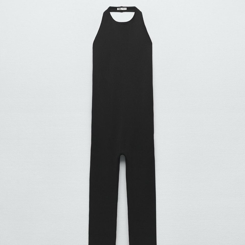 Zara Classic Black Sleeveless Jumpsuit